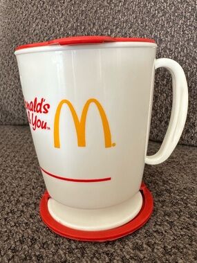 Vintage McDonald's White Trip Sip coffee advertisement piece